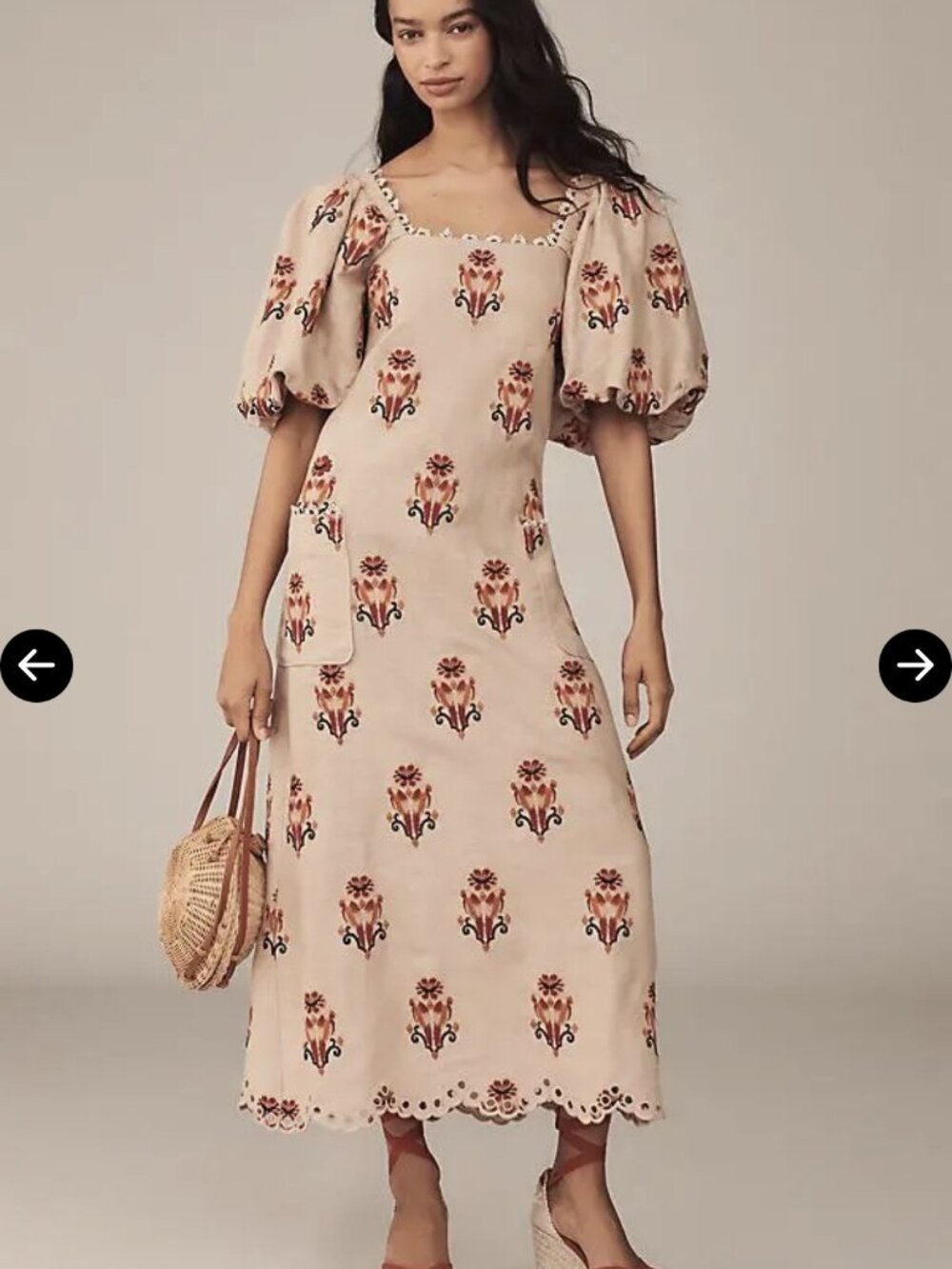 New Farm Rio Anthropologie Macaw Embroidered Maxi Dress Pockets L - Picture 4 of 5